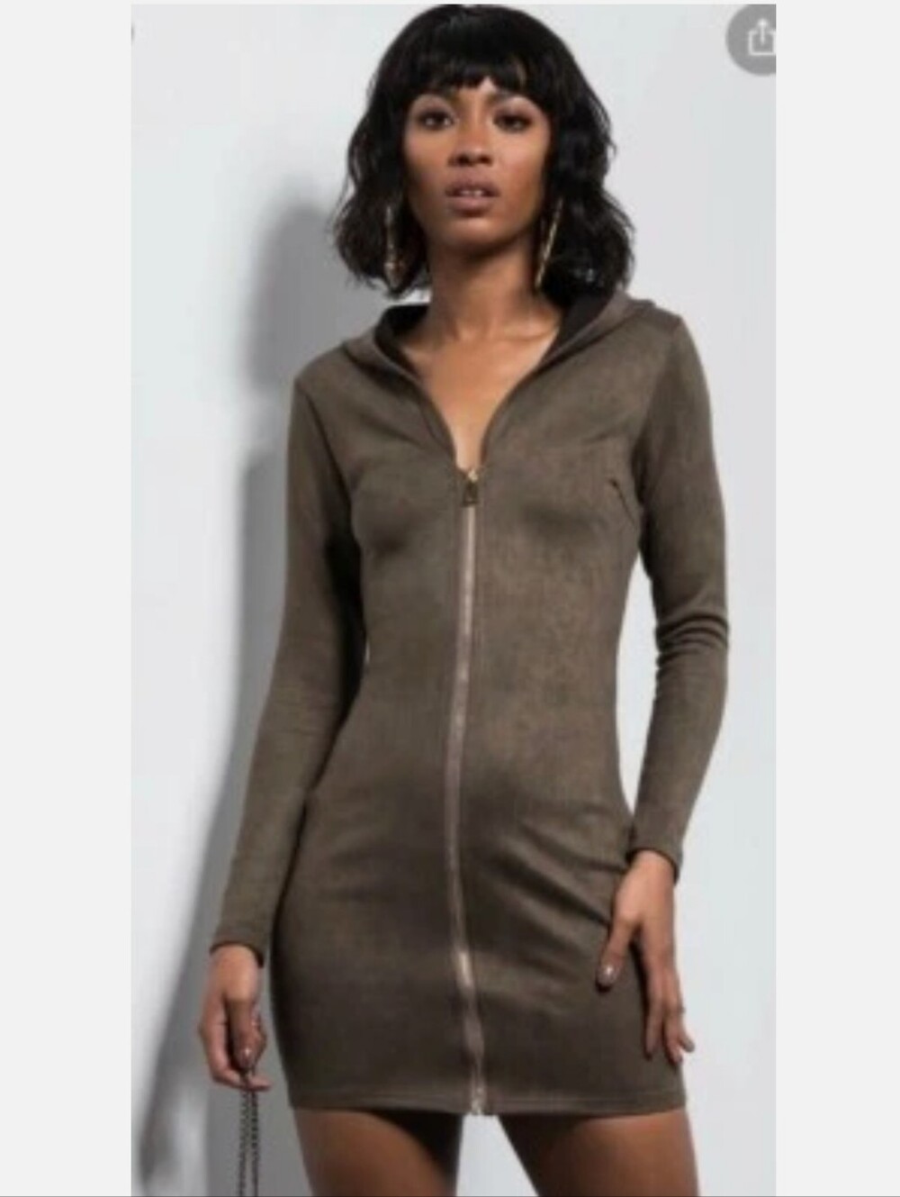 Like New Akira Faux Suede Bodycon Mini Dress